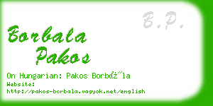 borbala pakos business card